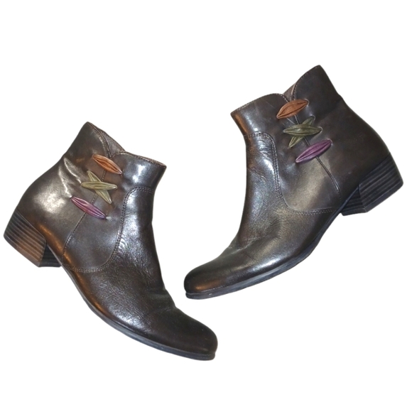 Canal Grande Beate Brown Leather Ankle Boot Women's size 8 Brown Booties - Picture 13 of 13